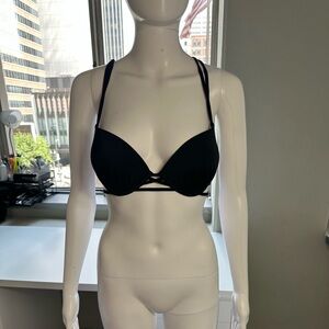 Elegant push up Black Strappy bikini top